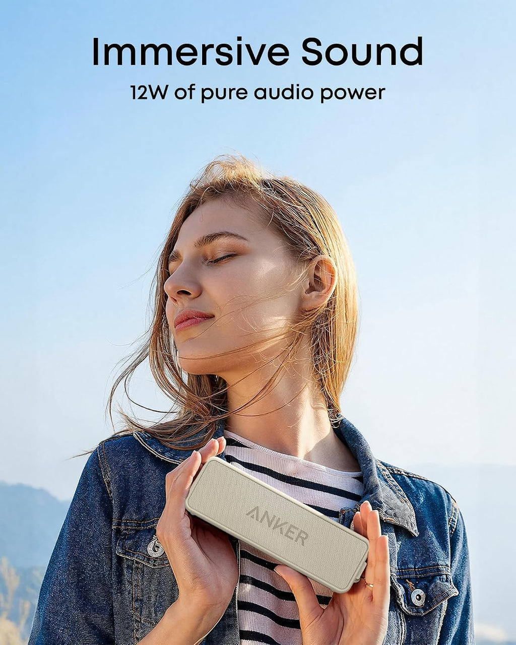 Anker soundcore 2 Portable Bluetooth Speaker, 24-Hour Playtime, IPX7