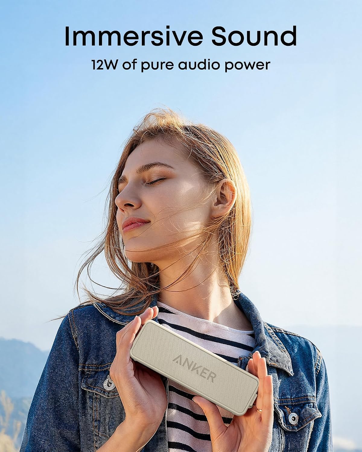 Anker soundcore 2 Portable Bluetooth Speaker, 24-Hour Playtime, IPX7