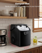 EUHOMY Nugget Ice Maker Countertop with Handle, Max 40lbs Daily Sonic Ice