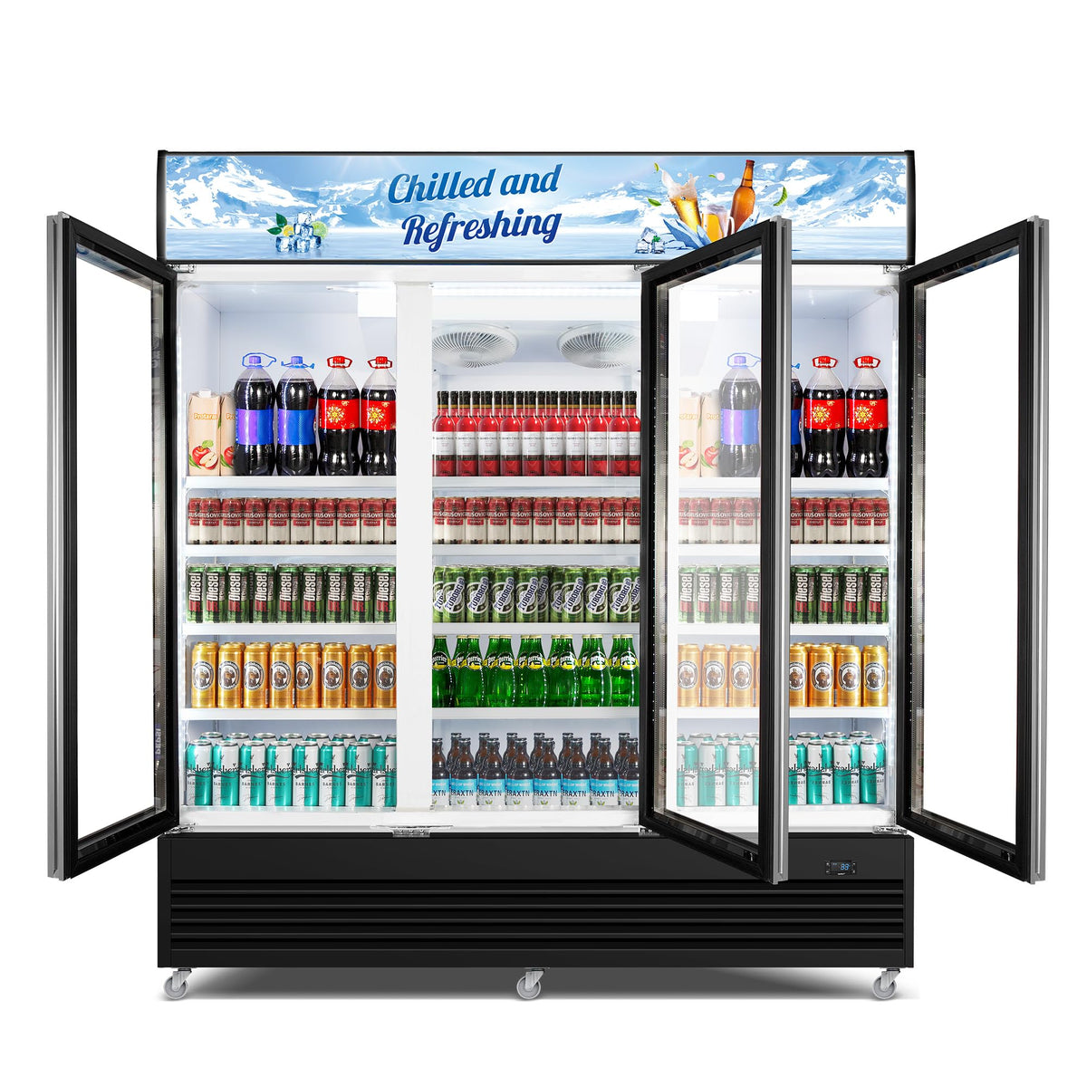 Commercial Cake Display Refrigerator, 78L Countertop Glass Cooler with LED Light, 32-53.6°F Digital Thermostat, Frost-Free Pastry Showcase for 11" Cake, Tempered Glass & Rear Door for Bakery/Cafe/Home