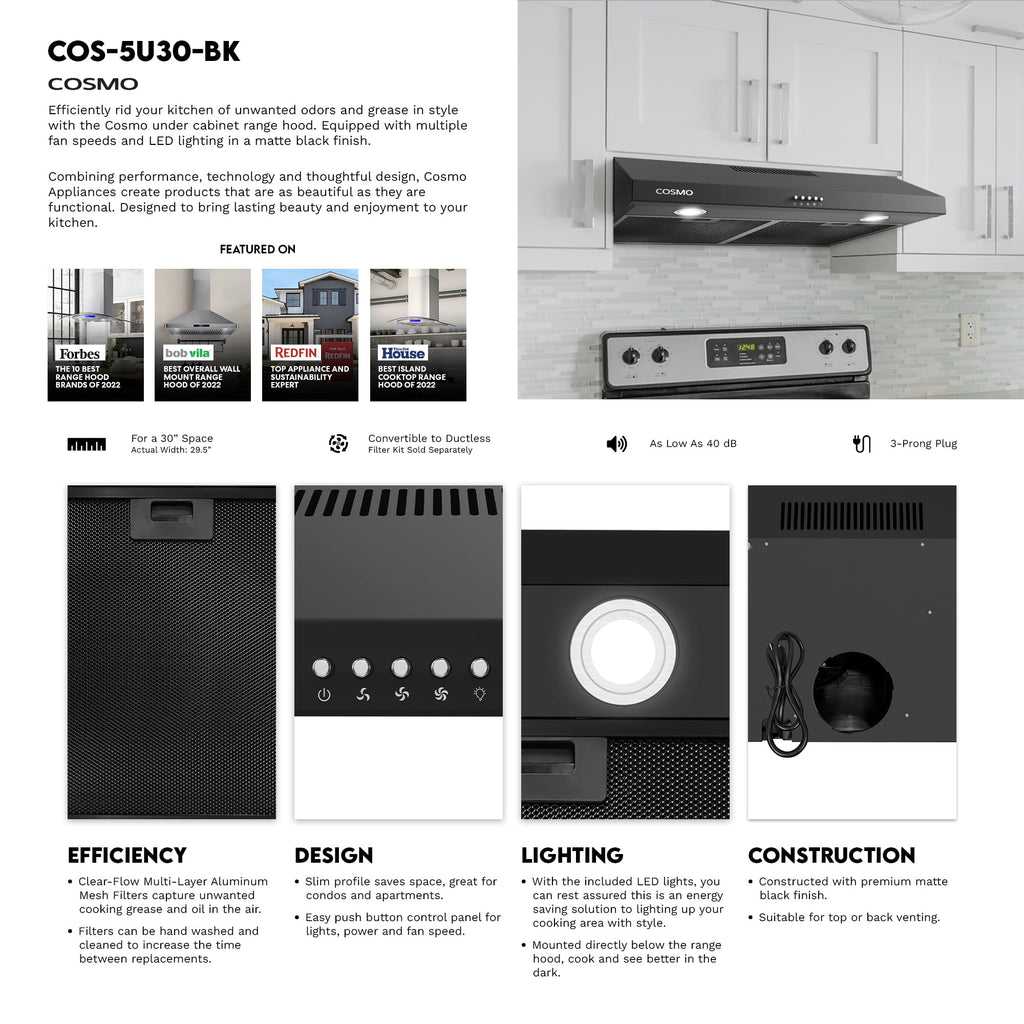 36 in. Delta Coll Ducted Under Cabinet Range Hood, Mesh Filters, Stainless