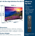 Insignia 65" Class F50 Series LED 4K UHD Smart Fire TV, Voice Remote with Alexa, Stream Live TV Without Cable
