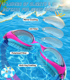 Kids Swimming Goggles for Boys & Girls Aged 6-14, Anti-Fog