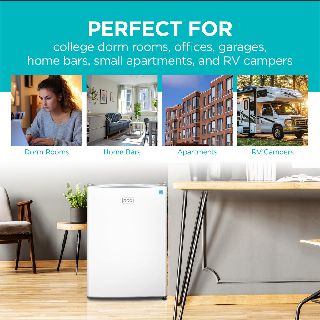 BLACK+DECKER 2.5 Cu. Ft. Compact Refrigerator, BCRK25V, Stainless Look