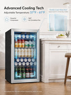 Icyglee 126 Can Mini Fridge, 3.2 Cu.Ft Beverage Refrigerator, Drink Cooler