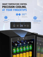 Icyglee 126 Can Mini Fridge, 3.2 Cu.Ft Beverage Refrigerator, Drink Cooler