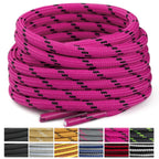 Stepace 2 Pairs Round Heavy Duty Boot Laces for Hiking and Work Boots