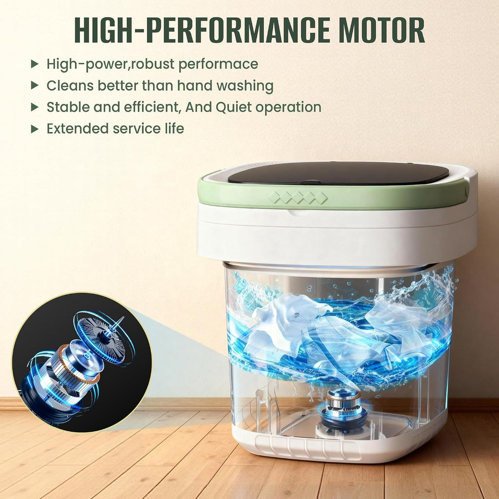 20L Foldable Portable Washing Machine, 45dB Ultra Quiet 3 Modes Mini Washer with Spin Basket, No Installation Compact Washer for Travel RV Dorm Apartment Camping, Baby Clothes Underwear Socks