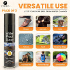 Waterproof Spray 300ml - Shoe Protector and Fabric Waterproofing for Leather, Suede, Boots and Tents | Fast-Drying, Invisible Shield Against Water, Stains and Dirt – Ideal for Everyday Use (3 Pack)