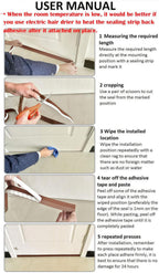 Silicone Seal Door Strip Bottom - 8M/26ft (W: 35MM) Silicone Sealing Sticker Self Adhesive Weather Stripping for Gaps of House, Glass Shower, Window and Door, Weatherproof Soundproof Insect Proof