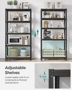 SONGMICS 5-Tier Heavy-Duty Shelving Units, Set of 2, Boltless Assembly
