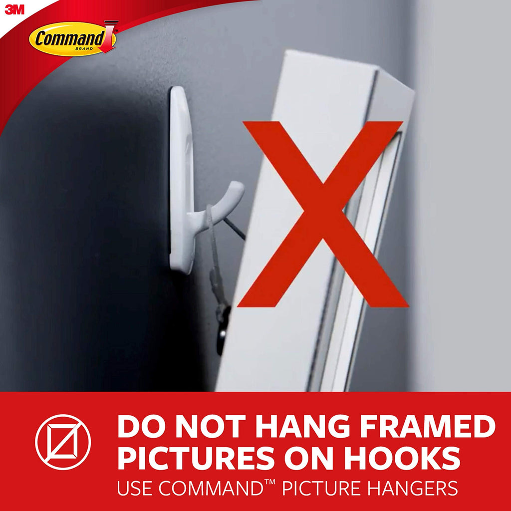 Command Medium Designer Hooks, 6 White Hooks and 9 Adhesive Strips