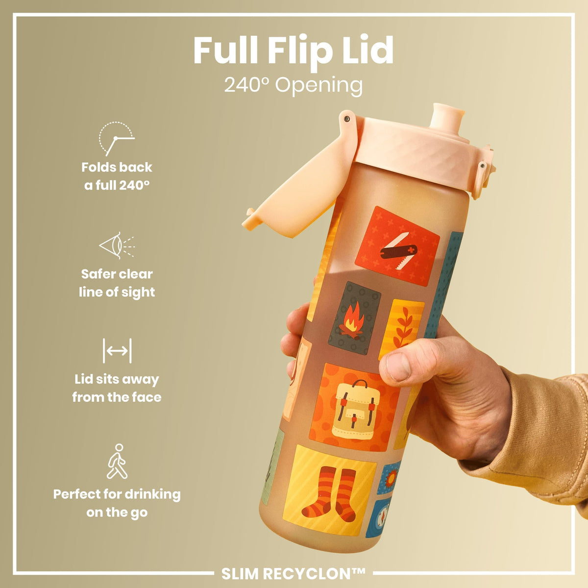 ION8 Leak Proof Water Bottle, 500ml (18oz), Fighter Jets