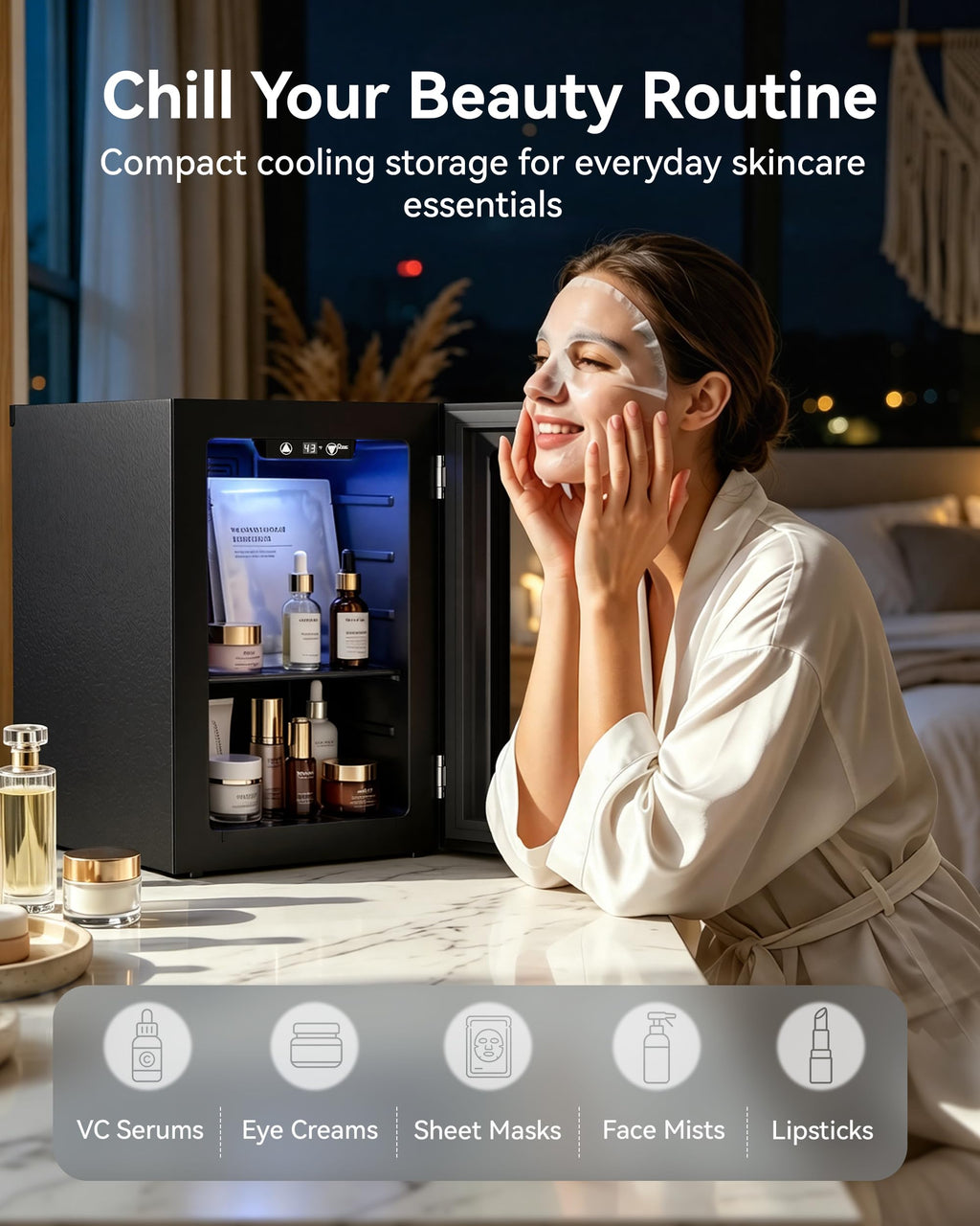 2.5 Cu.Ft Beverage Fridge, Glass Door Mini Fridge, Silver, 96 Can