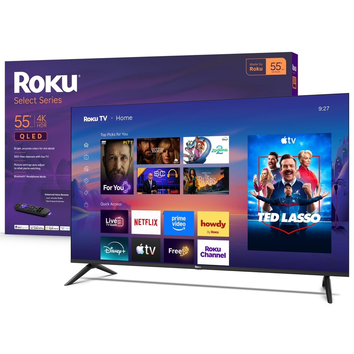 Roku 85-Inch Select Series Smart TV 2026-4K QLED TV - Roku TV