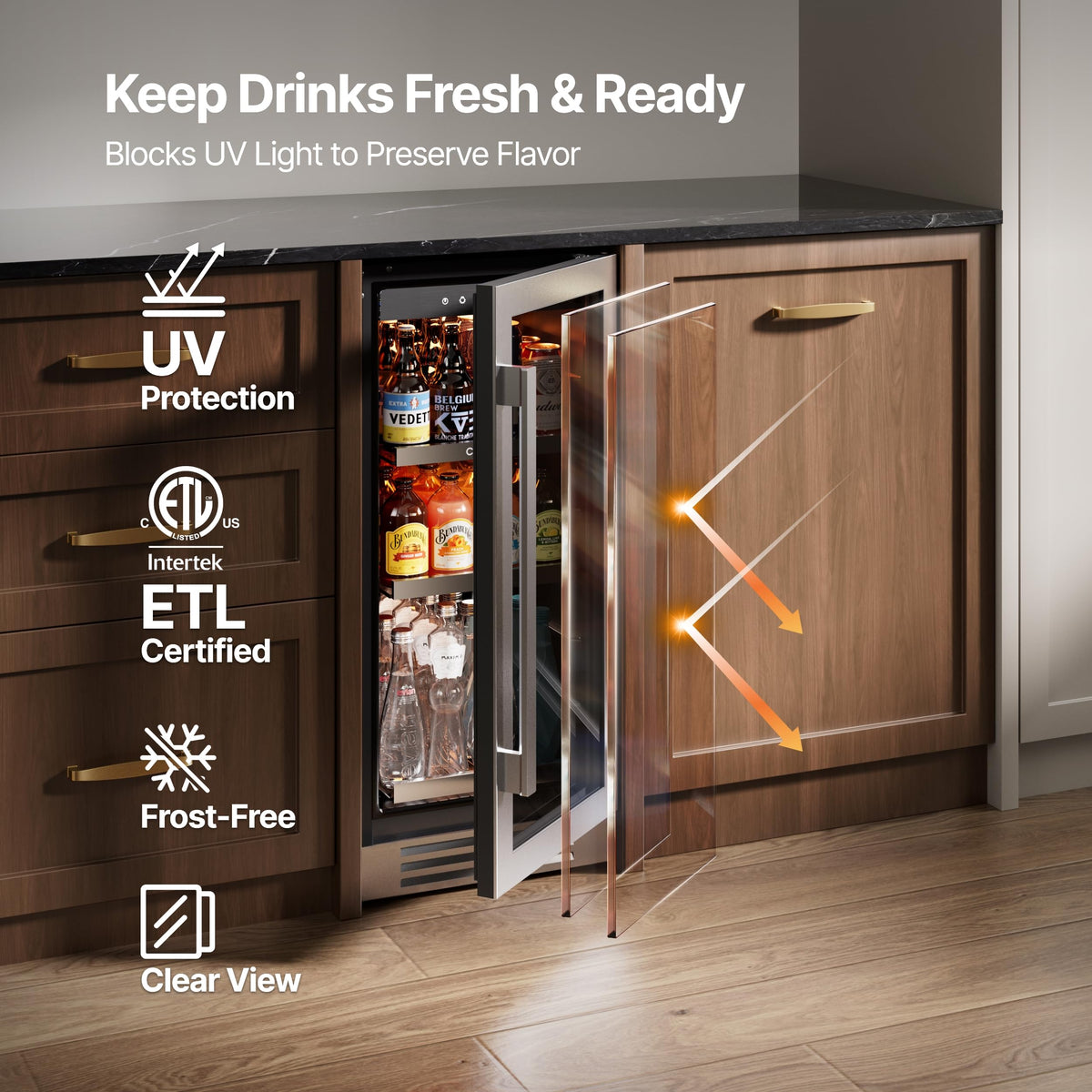 Ca'Lefort 48 Inch Wine & Beverage Refrigerator, 200 Can and 46 Bottle