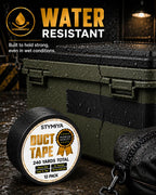 Black Duct Tape Heavy Duty: 3 Rolls 2inch x 20yd Wide Waterproof Outdoor - Strong Adhesive Weather Tapes Repair Bulk - Ductape for Patterns Masking Packing Furniture Kids Craft (3, Matte Black)
