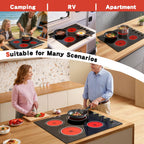 2 Burner Electric Cooktop 110V, 2000W Shard Power
