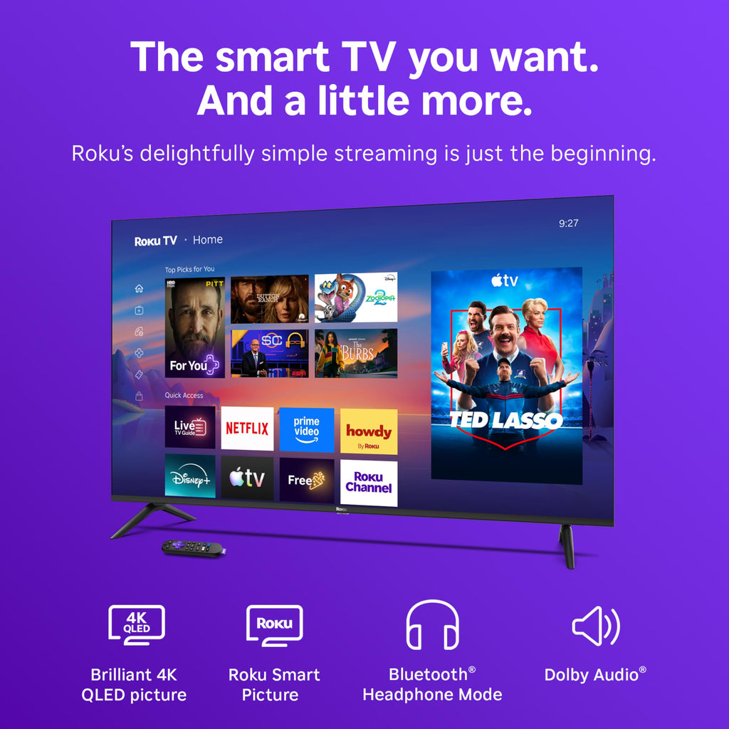 Roku 85-Inch Select Series Smart TV 2026-4K QLED TV - Roku TV
