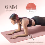 Yogii Yoga Mat - Non-Slip 6mm Thick TPE & Travel-friendly Yoga Mat - Perfect for Home & Gym Exercise Fitness & Pilates - With Laser Alignment Guides for Men & Women