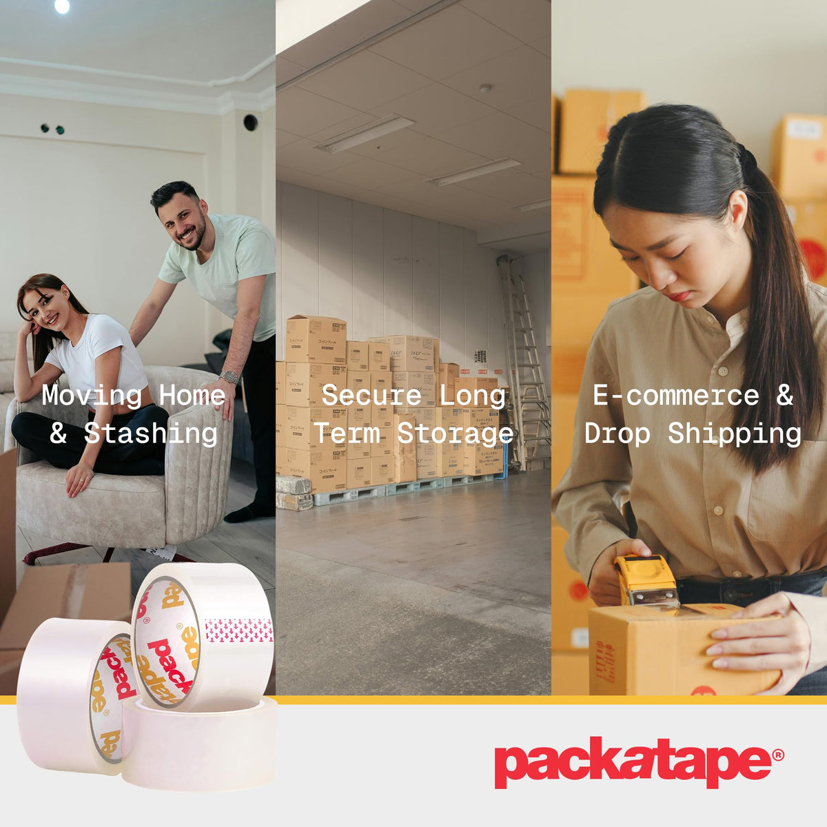 Packatape - 3 Rolls Per Pack 48MM x 66M Brown Packaging Tape for Parcels and Boxes. This 3 rolls pack of Heavy Duty Brown Packing Tape Provides a Strong, Secure and Sticky Seal for your Boxes