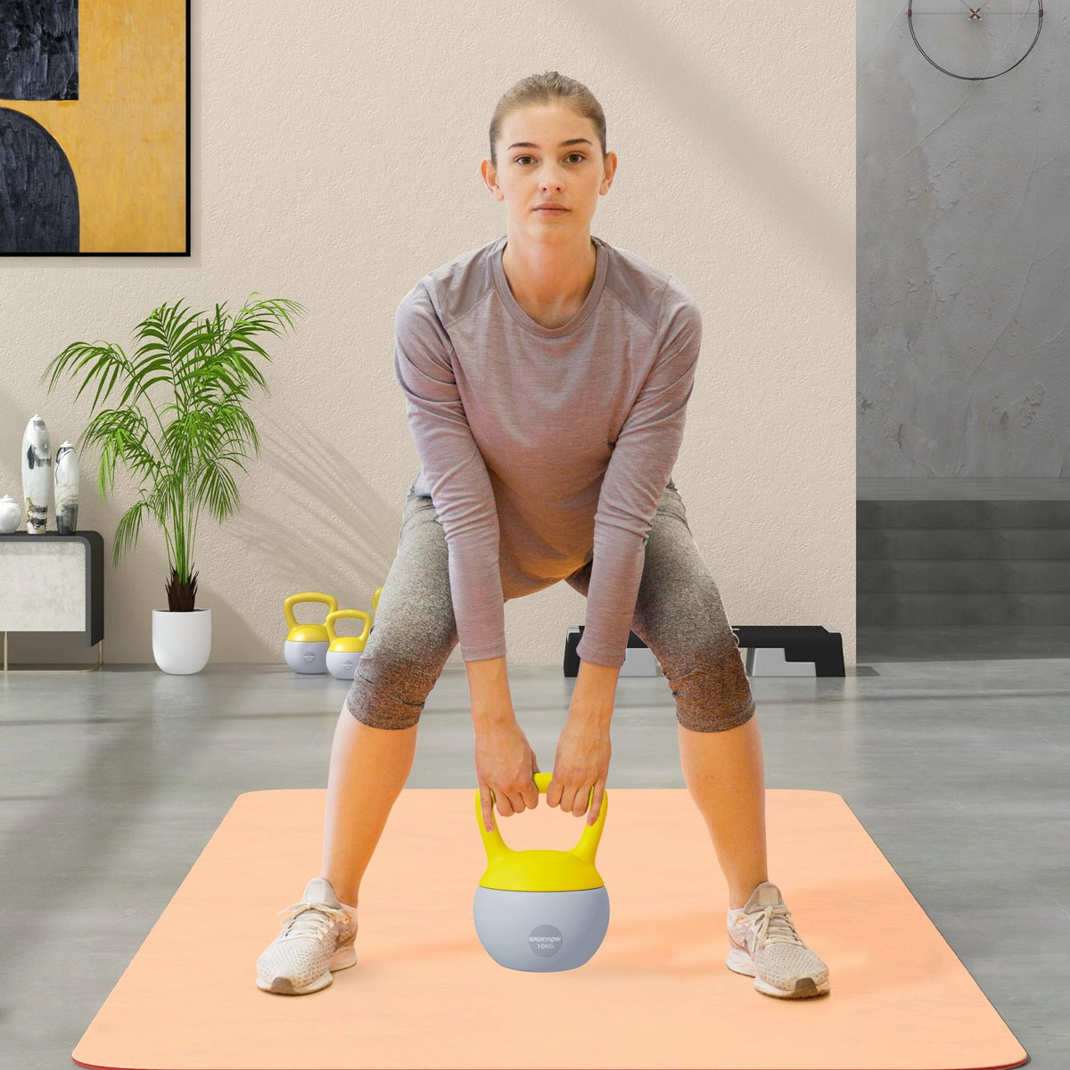 SPORTNOW 4/6/8/10/12kg Soft Kettlebell with Non Slip Handle Grey