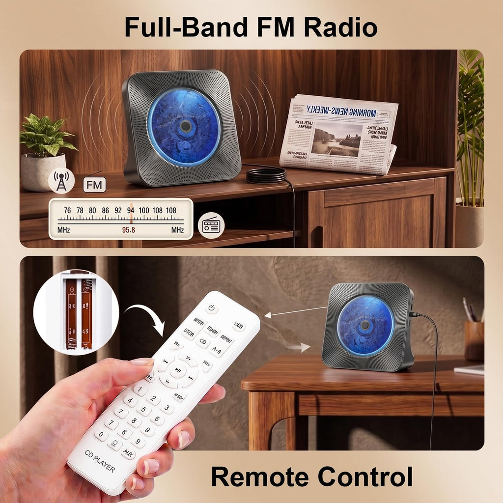 Gueray CD Player Portable Bluetooth Desktop CD Players for Home