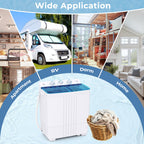 Giantex Portable Washing Machine, 20lbs Capacity, 12lbs Washer and 8lbs Spinner, Compact for Apartment RV, Gray & White, GX20313-PE