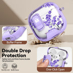 for AirPods Pro 2nd/1st Case (2023-2019)-Purple Bell Flower