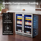 Yeego Beverage Refrigerator - 24 inch 180 Cans Beer Cooler with Glass Door