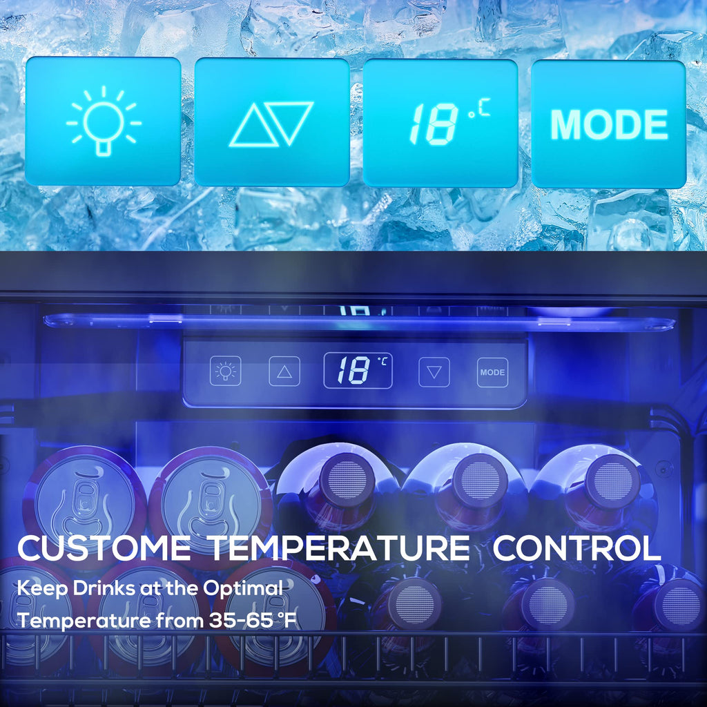 Beverage Refrigerator, 2.47 Cu.Ft Mini Fridge Beverage Cooler