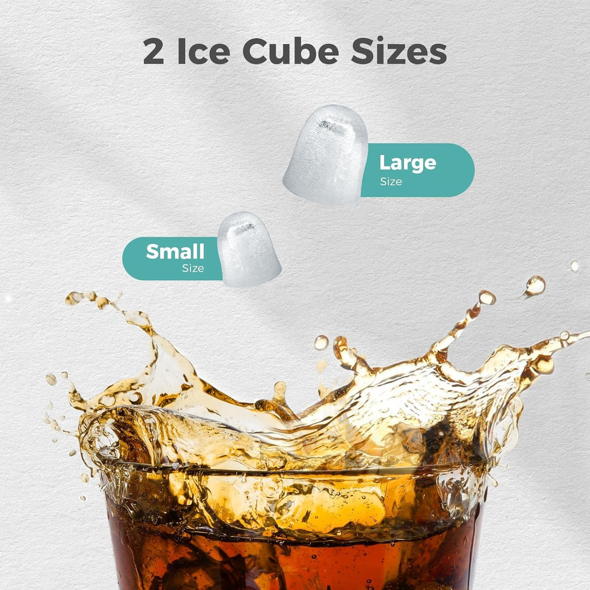 Crzoe Countertop Ice Maker, 26Lbs/24H,2 Sizes of Ice, Self-Cleaning,Black