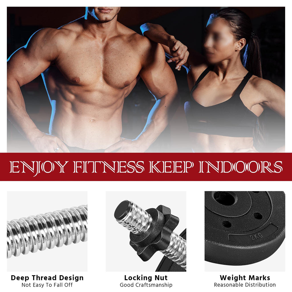 Yaheetech 30KG/25KG/20KG/15KG Adjustable Dumbbells Weight Set for Men/Women