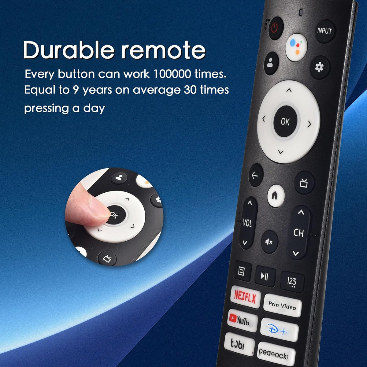 Replacement for Hisense Smart Google TV Voice Remote Control