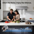 VIKIO HOME Under Cabinet Range Hood 30 Inch, 1200 CFM Dual-Motor Kitchen Vent with LED Lights, Button Control, Ducted Stainless Steel Vent Hood, Reusable 5-Layer Aluminum Filters, Black