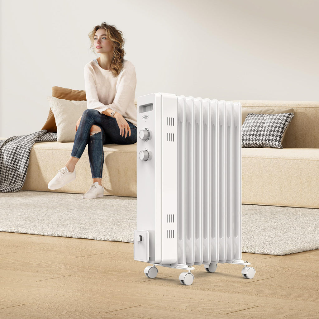 VonHaus Oil Filled Radiator 11 Fins – 2500W, 3 Heat Settings, 24 Hour Timer