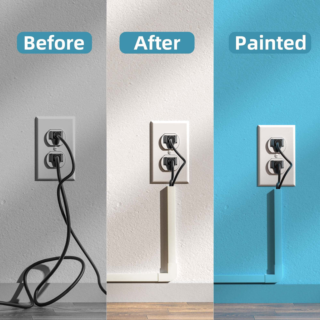 Wire Hider, 157in Delamu Cord Hider Wall, Paintable Wire Covers for Cords, TV Cable Hider Wall Kit, Cable Covers Raceway, Cable Management Hide TV Cords for Wall Mount TV, 10XL15.7 W0.95 H0.55in Brown