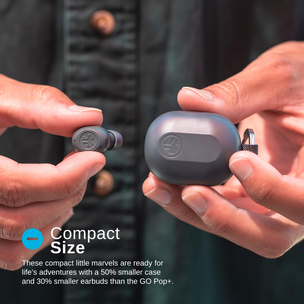 JLab JBuds Mini True Wireless Earbuds, Bluetooth Multipoint, Charcoal Black