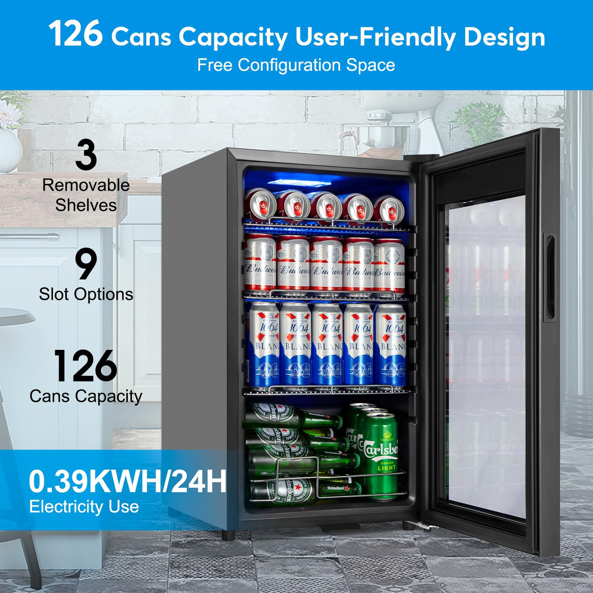 24" Dual Zone Wine and Beverage Refrigerator, Under Counter with Glass Door
