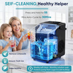DUMOS Ice Makers Countertop Ice Machine with Portable Handle Compact Size