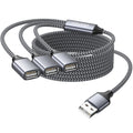 RAVIAD USB Splitter 3 Port, 1 Male to 3 Female USB 2.0 Extension Cable 1M