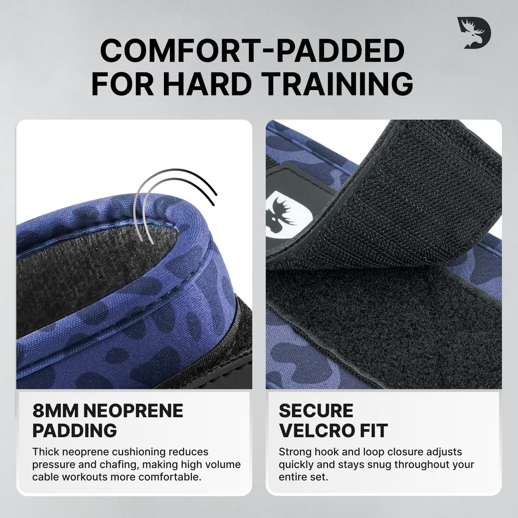 DMoose Fitness Ankle Strap for Cable Machine - One Size Fit with Premium Padding Cuffs - Cable Kickback Ankle Straps - Gym Attachments & Lower Body Exercises