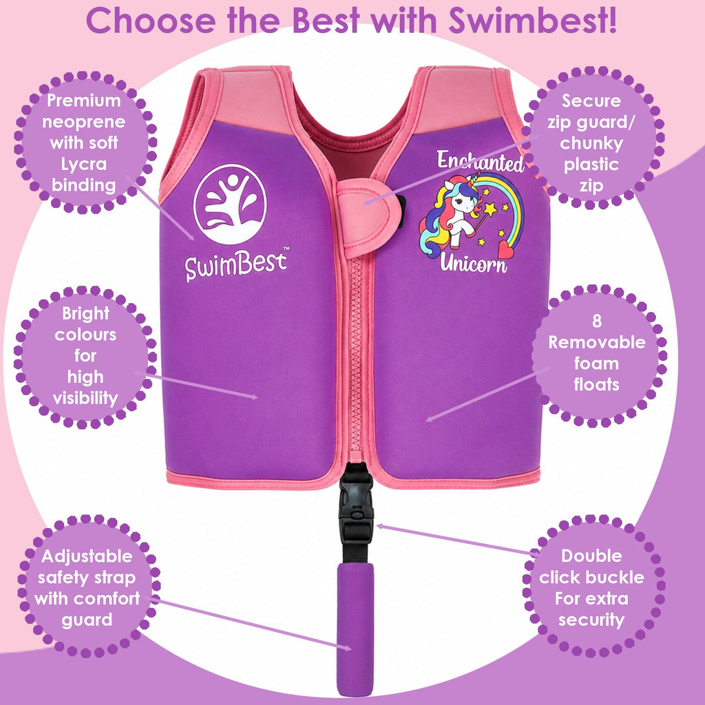 SwimBest Swim Vest - For Baby, Toddler & Kids. Adjustable Buoyancy Swim Jacket, ideal for pools/beaches/holidays & Learning to Swim
