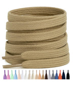 Stepace 2 Pairs Cotton Flat Shoe Laces 8mm Wide Shoelaces for Sneaker