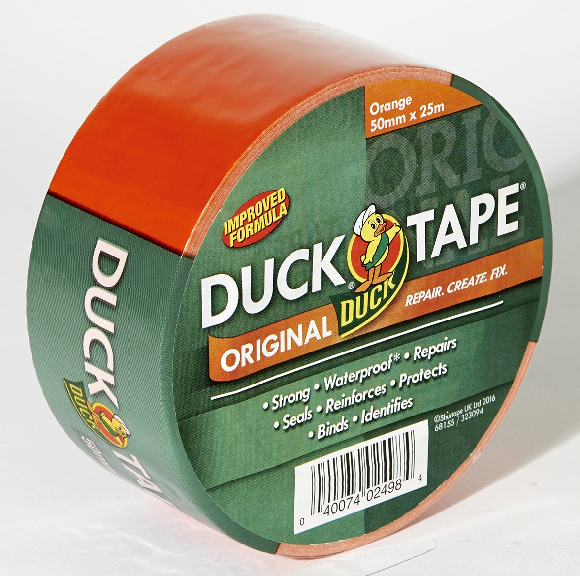 Duck Tape Original White Duct Tape, 50mm x 5m Heavy Duty, Waterproof Gaffer, Gaffa Sticky Tape, Strong Adhesive Cloth Repair Tape, Suitable for Packing boxes, Moving House, Parcels or Packaging
