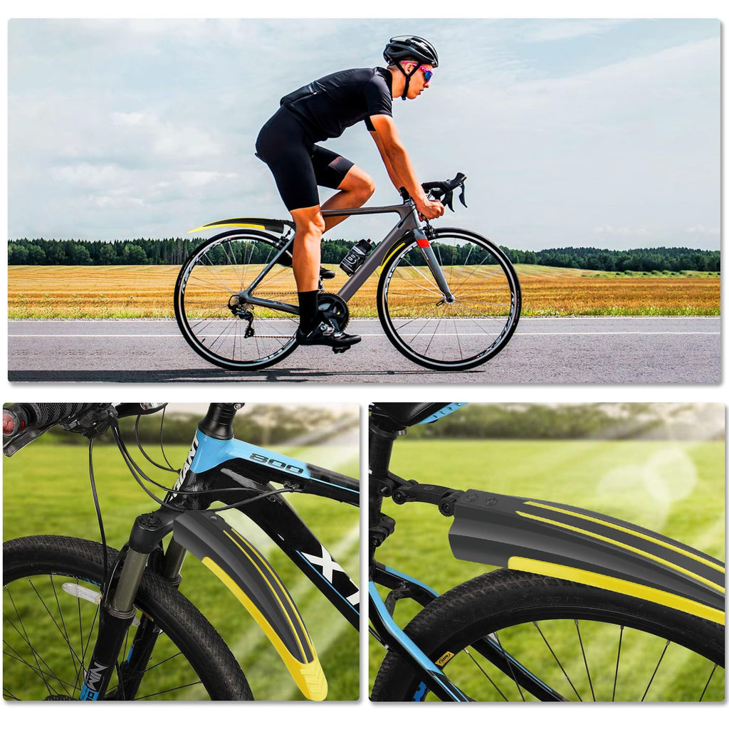 Bike Mudguard Set, Portable Adjustable Road Mountain Bike Bicycle Cycling Tires Front and Rear Mud Guard Fenders for MTB Mountain Road Bike