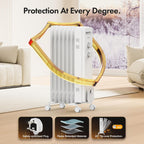 VonHaus Oil Filled Radiator 11 Fins – 2500W, 3 Heat Settings, 24 Hour Timer