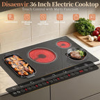 2 Burner Electric Cooktop 110V, 2000W Shard Power