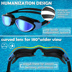 Winline Adult Swimming Goggles,Open Water Goggles Swimming Anti Fog UV Protection No Leakage Clear Vision Easy to Adjust for Adults Men Women Teenagers