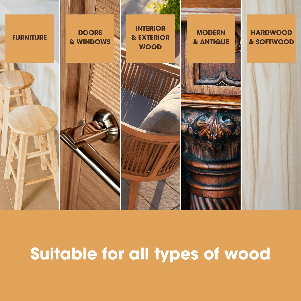 Furniture Clinic Wood Stain (Dark Oak) – Fast Drying, Highly Concentrated, and Easy-to-Apply Wood Stain for All Indoor & Outdoor Wood – Water Based & Non-Toxic – 250ml